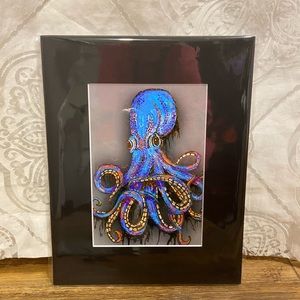 Inky Abstract Octopus 🐙 5x7 with 8x10 mat